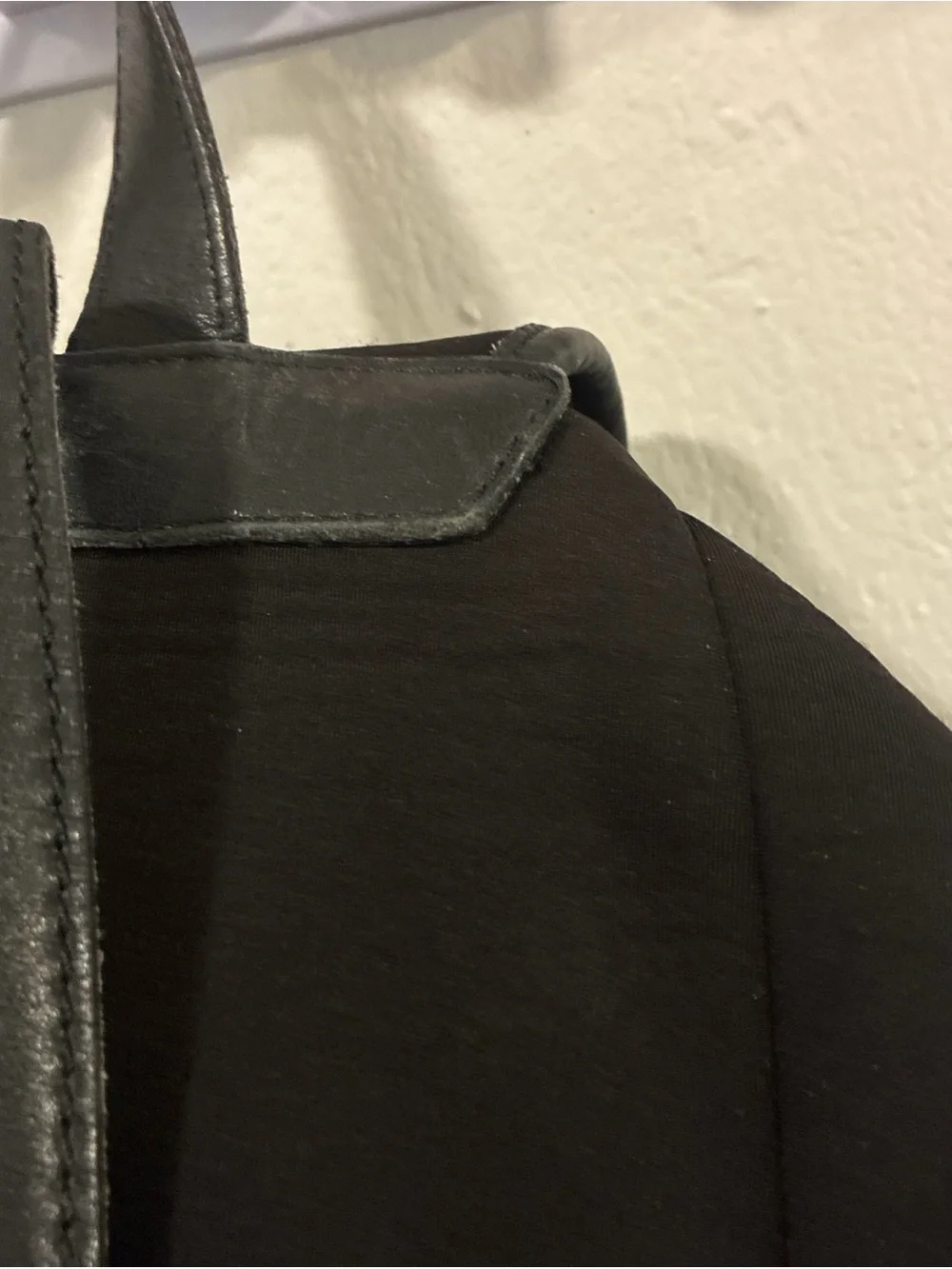 Coach Black Leather Drawstring Flap Backpack